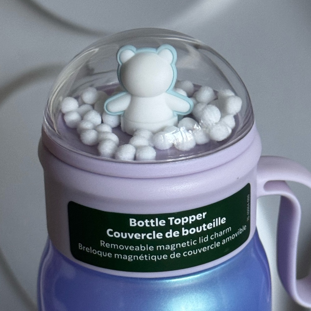NWT 2025🎄Holiday Starbucks Water Bottle with Snow Bearista Magnetic Lid Charm - Picture 4 of 9